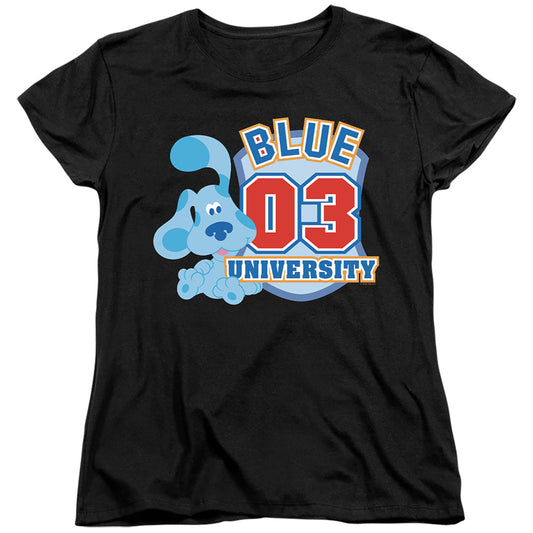 BLUE'S CLUES (CLASSIC) : UNIVERSITY WOMENS SHORT SLEEVE Black 2X