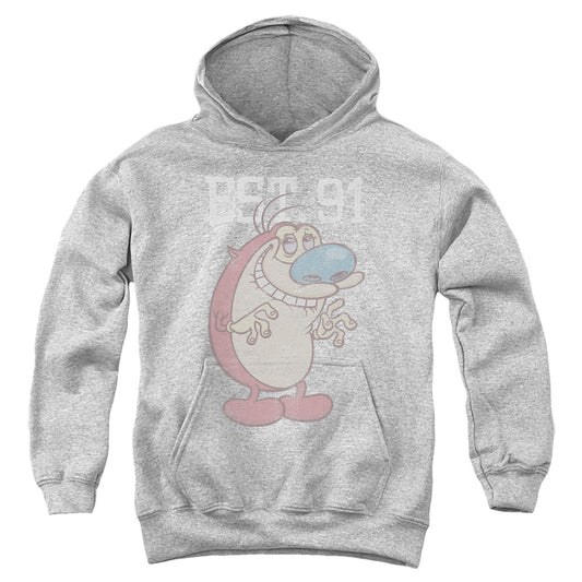 REN AND STIMPY : STIMPY EST YOUTH PULL OVER HOODIE Athletic Heather MD