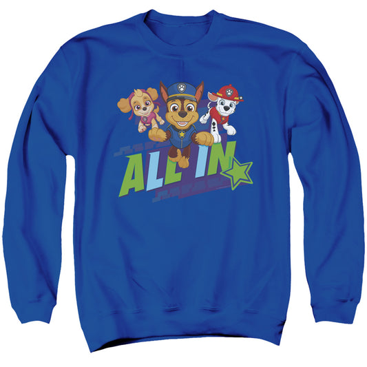 PAW PATROL : ALL IN ADULT CREW SWEAT Royal Blue SM
