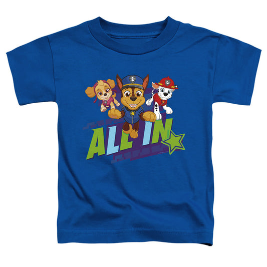 PAW PATROL : ALL IN S\S TODDLER TEE Royal Blue MD (3T)