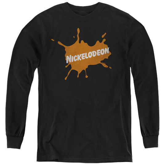NICKELODEON BRAND : NICK RETRO BURST LOGO L\S YOUTH Black XL