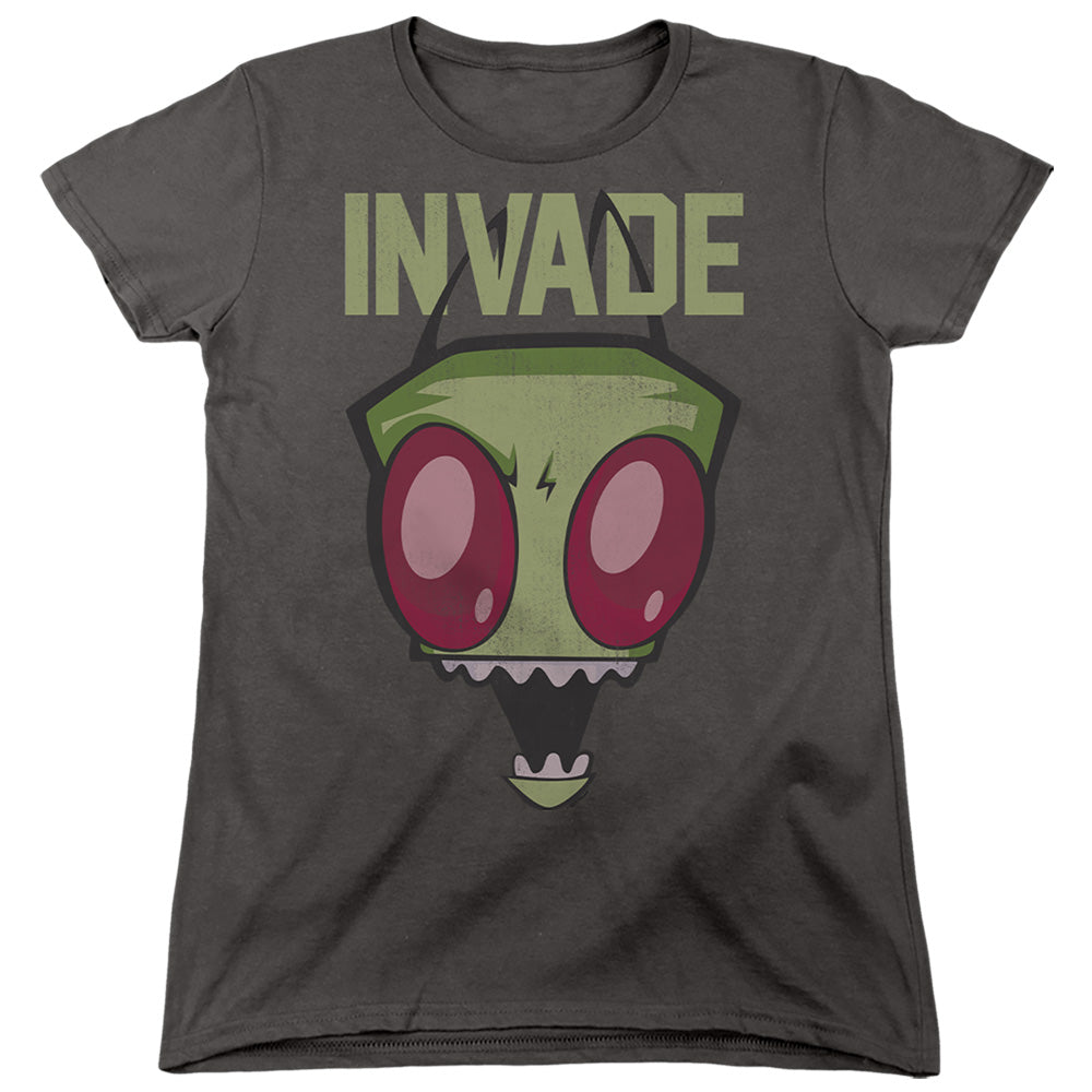 INVADER ZIM : INVADE WOMENS SHORT SLEEVE Charcoal MD