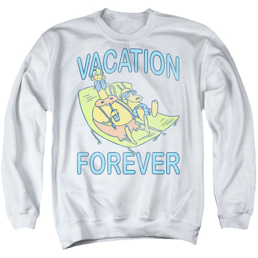 ROCKO'S MODERN LIFE : VACATION FOREVER ADULT CREW SWEAT White 2X