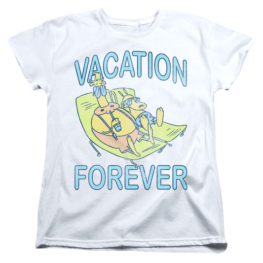 ROCKO'S MODERN LIFE : VACATION FOREVER WOMENS SHORT SLEEVE White XL