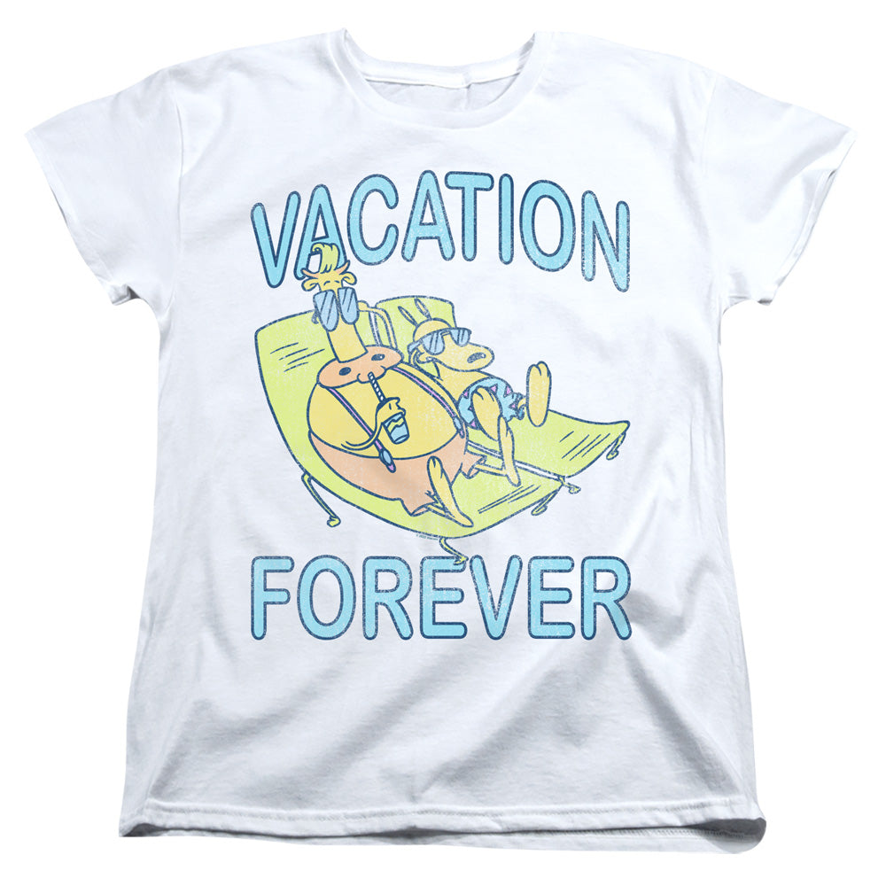 ROCKO'S MODERN LIFE : VACATION FOREVER WOMENS SHORT SLEEVE White SM