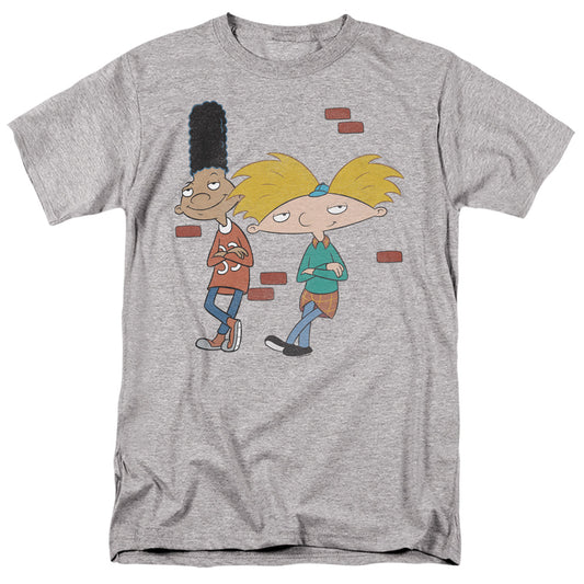 HEY ARNOLD : ARNOLD AND GERALD LEANING S\S ADULT 18\1 Athletic Heather 2X
