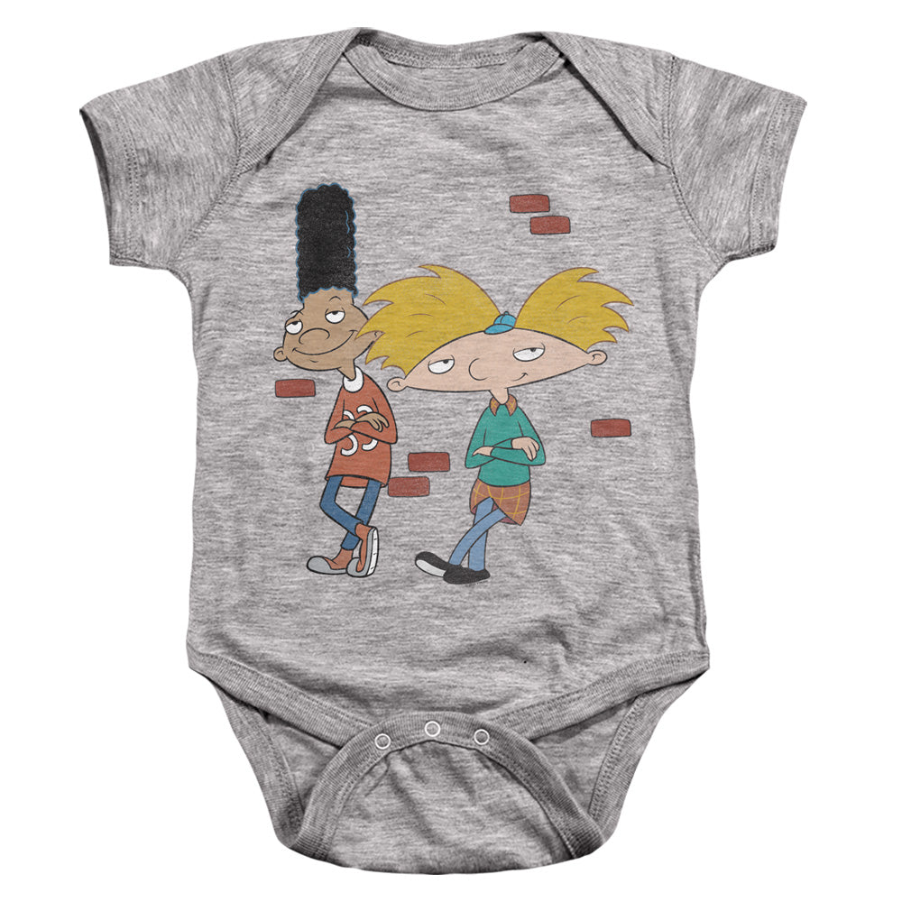 HEY ARNOLD : ARNOLD AND GERALD LEANING INFANT SNAPSUIT Athletic Heather LG (18 Mo)