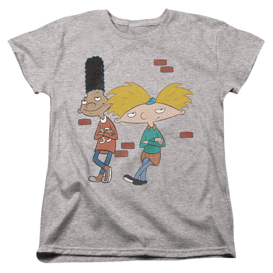 HEY ARNOLD : ARNOLD AND GERALD LEANING WOMENS SHORT SLEEVE Athletic Heather 2X