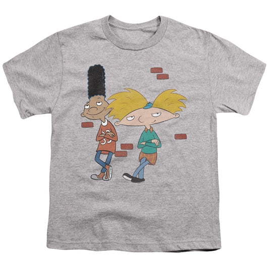 HEY ARNOLD : ARNOLD AND GERALD LEANING S\S YOUTH 18\1 Athletic Heather XL