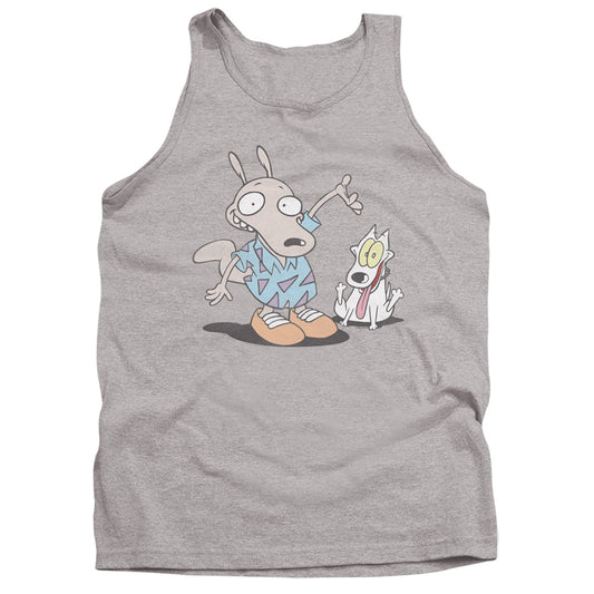 ROCKO'S MODERN LIFE : ROCKO AND SPUNKY ADULT TANK Athletic Heather 2X