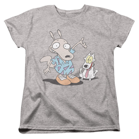 ROCKO'S MODERN LIFE : ROCKO AND SPUNKY WOMENS SHORT SLEEVE Athletic Heather XL