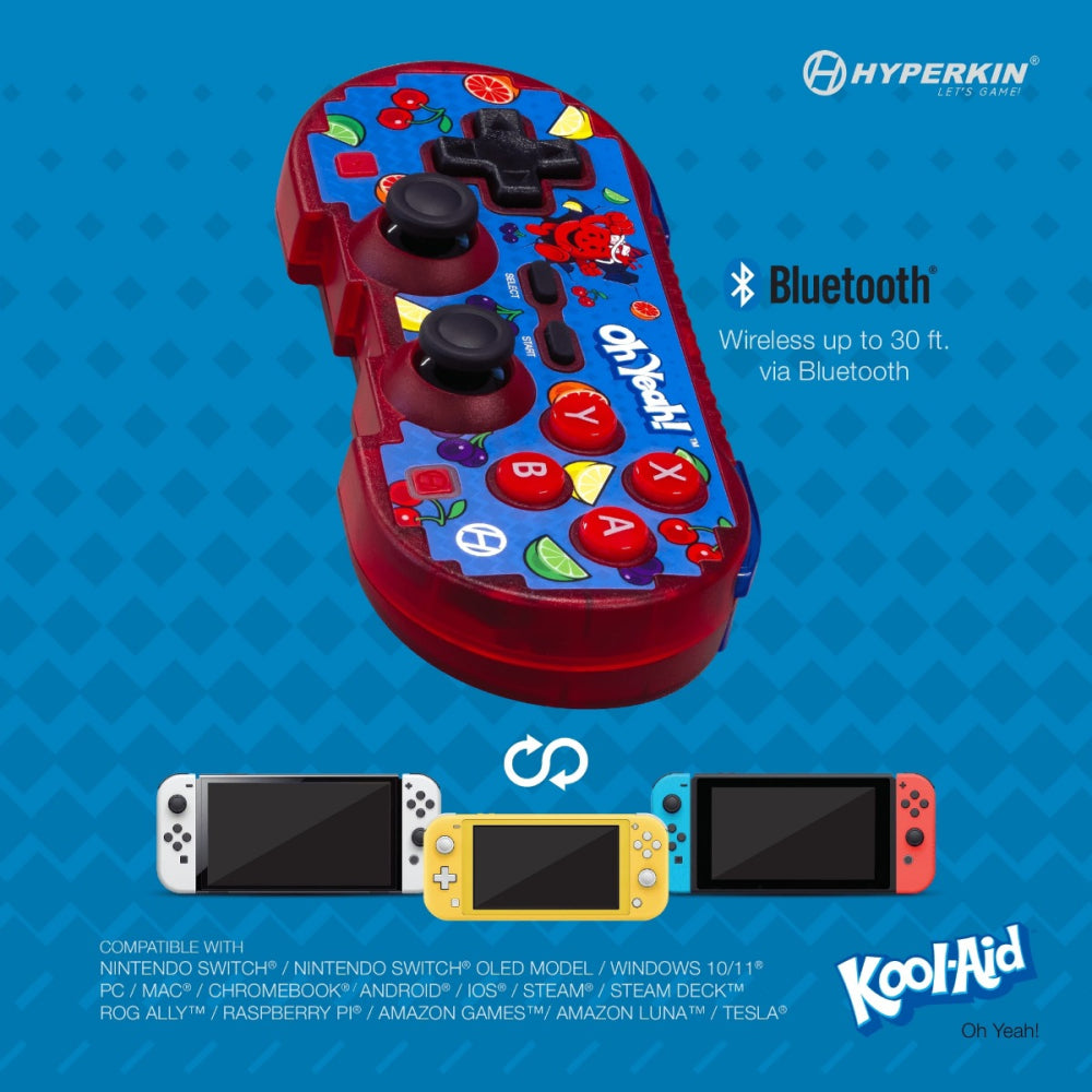 Official Kool-Aid Eddition Pixel Art Wireless Bluetooth Controller for Switch/PC/MAC
