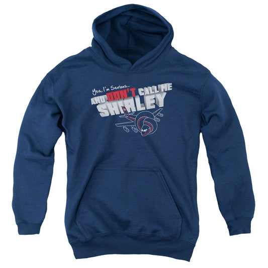 AIRPLANE : DON'T CALL ME SHIRLEY YOUTH PULL-OVER HOODIE NAVY SM
