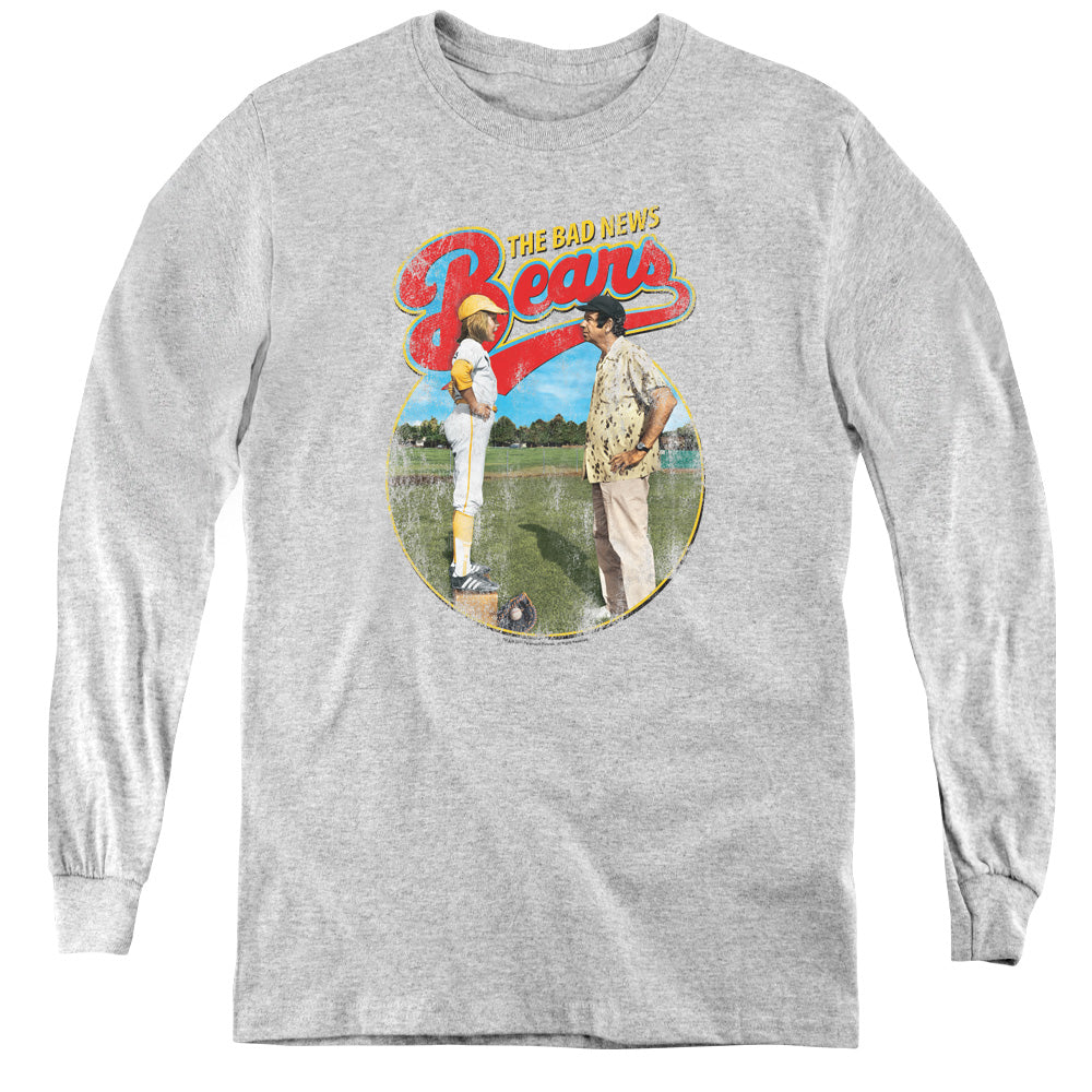 BAD NEWS BEARS : VINTAGE L\S YOUTH ATHLETIC HEATHER XL