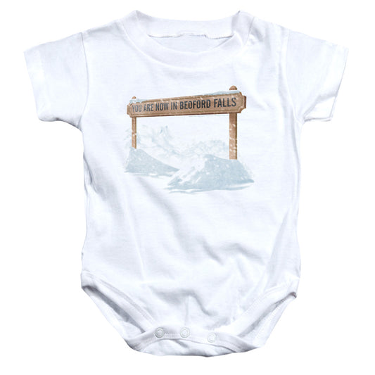 IT'S A WONDERFUL LIFE : BEDFORD FALLS INFANT SNAPSUIT White LG (18 Mo)