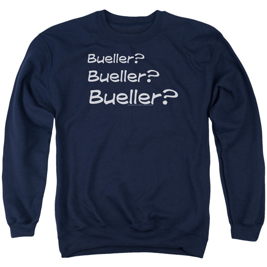 FERRIS BUELLER : BUELLER? ADULT CREW NECK SWEATSHIRT NAVY SM