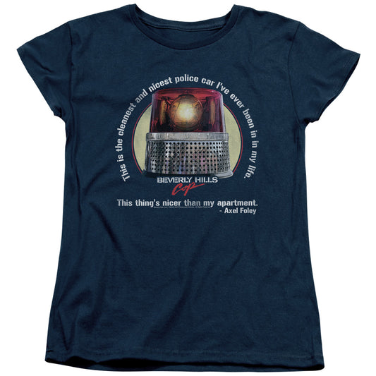 BEVERLY HILLS COP : NICEST POLICE CAR S\S WOMENS TEE NAVY 2X