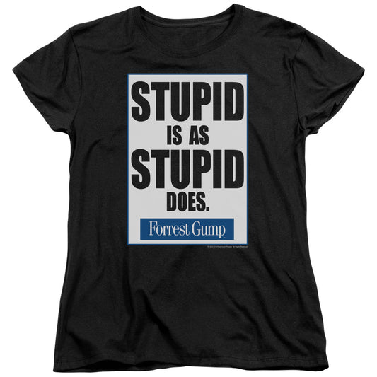 FORREST GUMP : STUPID IS S\S WOMENS TEE BLACK 2X