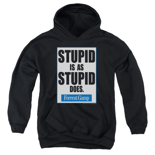 FORREST GUMP : STUPID IS YOUTH PULL OVER HOODIE BLACK LG