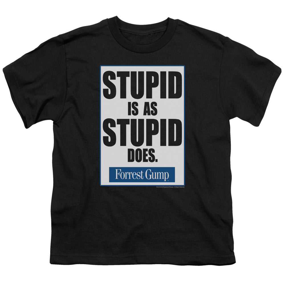 FORREST GUMP : STUPID IS S\S YOUTH 18\1 BLACK LG