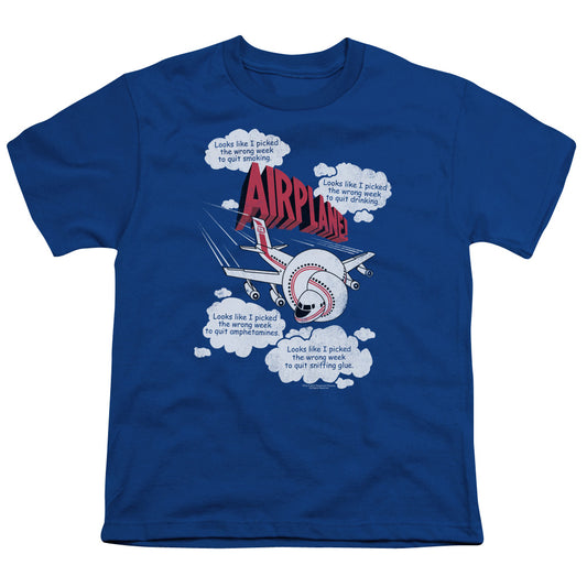 AIRPLANE : PICKED THE WRONG DAY S\S YOUTH 18\1 ROYAL BLUE SM