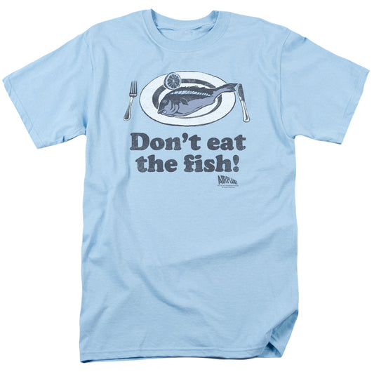 AIRPLANE : DON'T EAT THE FISH S\S ADULT 18\1 LIGHT BLUE 2X