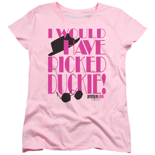 PRETTY IN PINK : PICKED DUCKIE S\S WOMENS TEE PINK XL