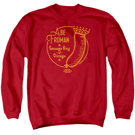 FERRIS BUELLER : ABE FROMAN ADULT CREW SWEAT Red MD