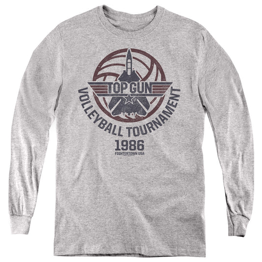 TOP GUN : VOLLEYBALL GREY L\S YOUTH Athletic Heather XL