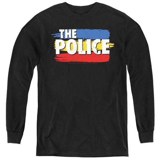 THE POLICE : THREE STRIPES LOGO L\S YOUTH BLACK LG