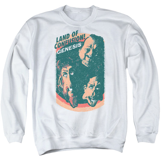 GENESIS : LAND OF CONFUSION ADULT CREW SWEAT White 2X