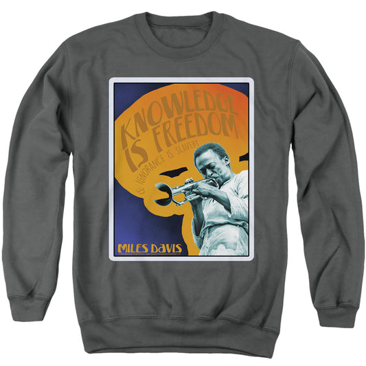 MILES DAVIS : KNOWLEDGE AND IGNORANCE ADULT CREW SWEAT Charcoal MD
