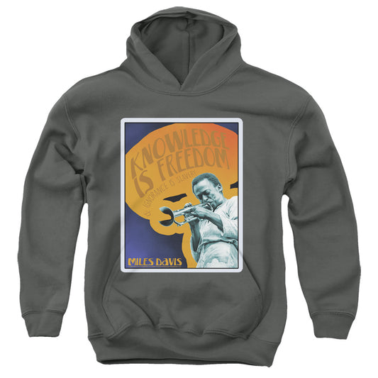 MILES DAVIS : KNOWLEDGE AND IGNORANCE YOUTH PULL OVER HOODIE Charcoal LG