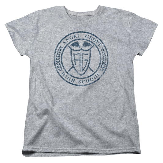 POWER RANGERS : ANGEL GROVE HS S\S WOMENS TEE ATHLETIC HEATHER MD