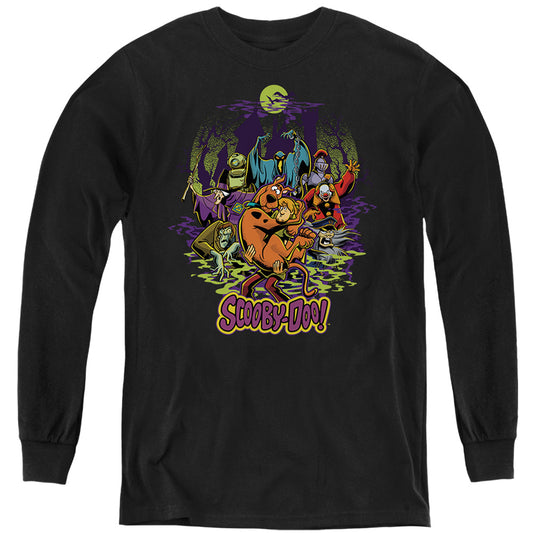 SCOOBY DOO : AND SHAGGY CHASED BY MONSTERS L\S YOUTH Black XL