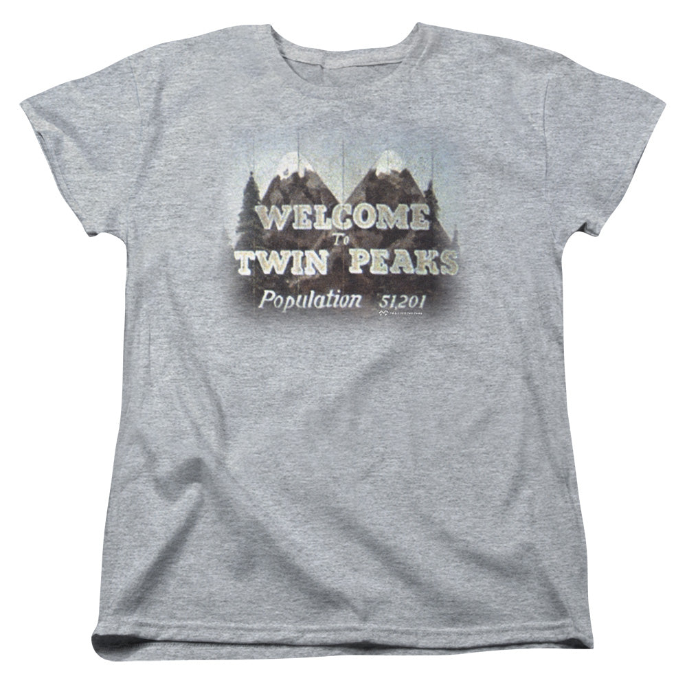 TWIN PEAKS : WELCOME TO WOMENS SHORT SLEEVE Athletic Heather 2X