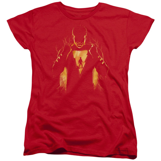 SHAZAM MOVIE : WHAT'S INSIDE WOMENS SHORT SLEEVE Red MD