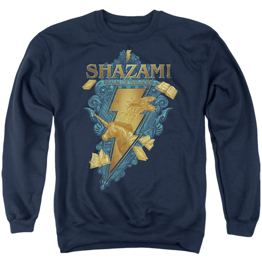 SHAZAM FURY OF THE GODS : BIG BLUE SEAL ADULT CREW SWEAT Navy 2X