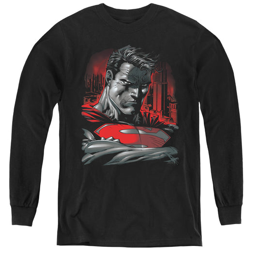 SUPERMAN : MAN OF STEEL L\S YOUTH BLACK XL