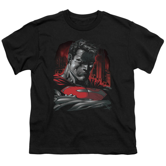 SUPERMAN : MAN OF STEEL S\S YOUTH 18\1 BLACK XS