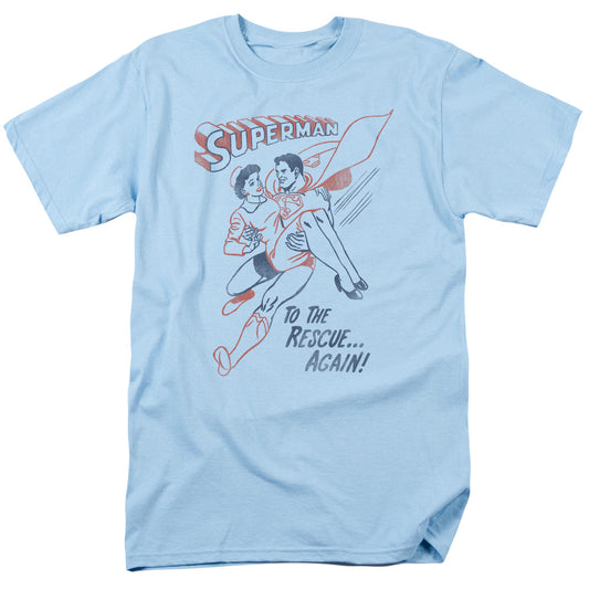 SUPERMAN : TO THE RESCUE S\S ADULT 18\1 LIGHT BLUE SM