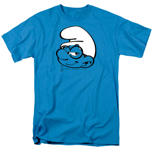 SMURFS : BRAINY SMURF HEAD S\S ADULT 18\1 Turquoise MD