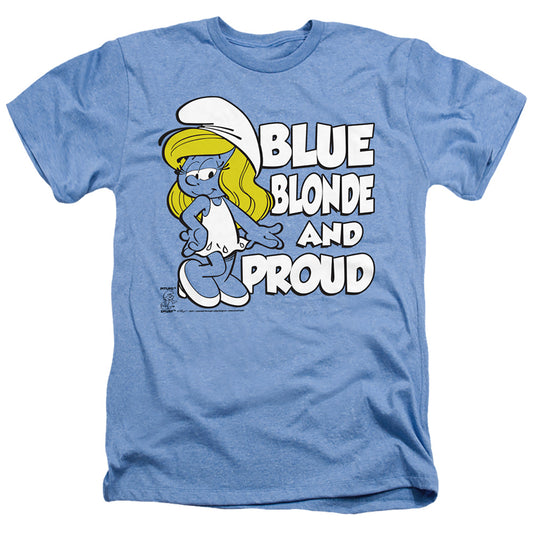 SMURFS : BLUE, BLONDE AND PROUD ADULT HEATHER Light Blue 2X