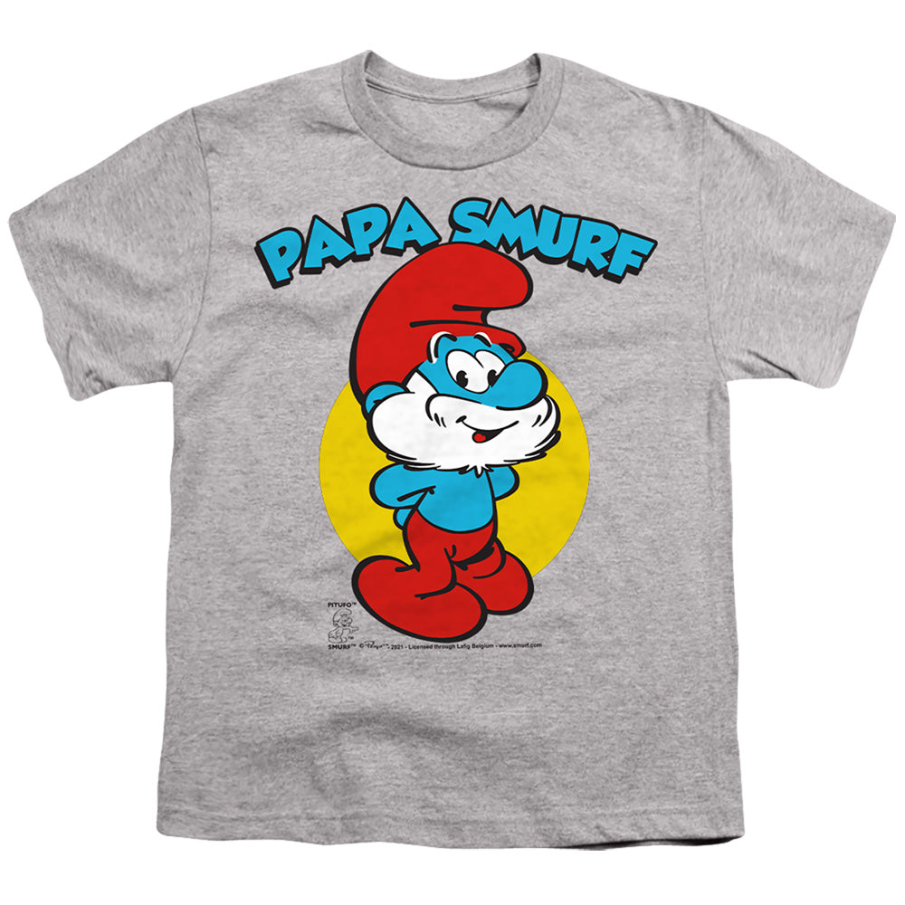 SMURFS : PAPA SMURF S\S YOUTH 18\1 Athletic Heather MD