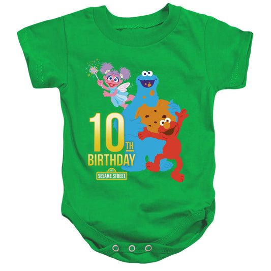 SESAME STREET : 10TH BIRTHDAY INFANT SNAPSUIT Kelly Green MD (12 Mo)