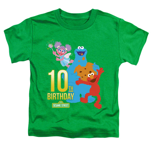 SESAME STREET : 10TH BIRTHDAY S\S TODDLER TEE Kelly Green MD (3T)