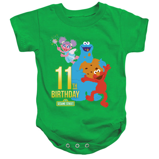 SESAME STREET : 11TH BIRTHDAY INFANT SNAPSUIT Kelly Green SM (6 Mo)