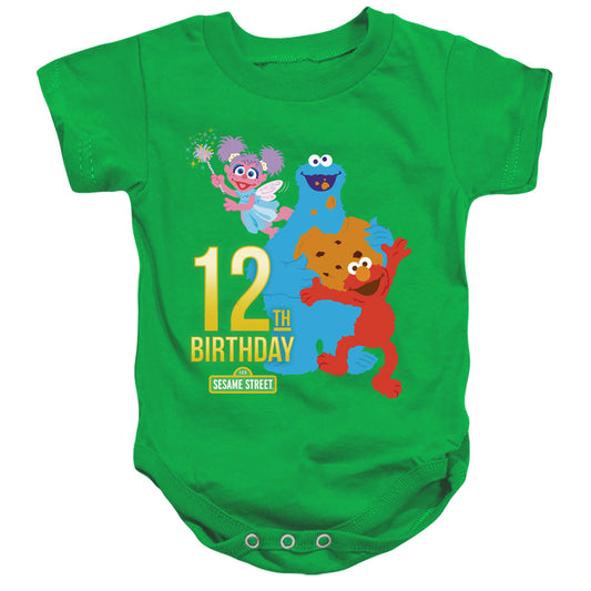SESAME STREET : 12TH BIRTHDAY INFANT SNAPSUIT Kelly Green SM (6 Mo)