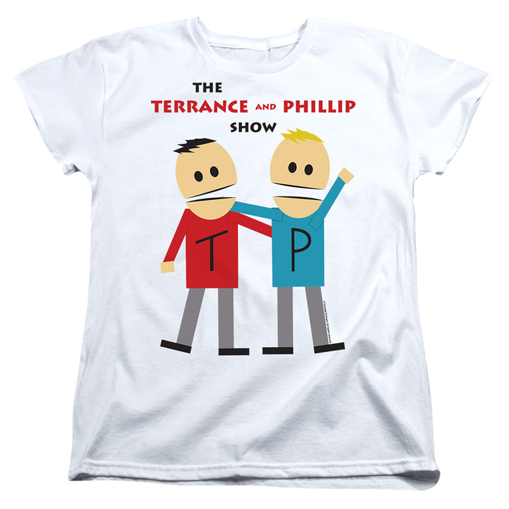 SOUTH PARK : TERRANCE AND PHILLIP WOMENS SHORT SLEEVE White 2X