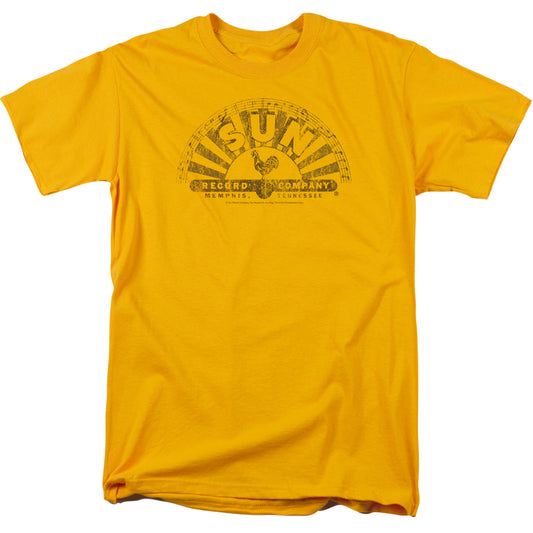 SUN RECORDS : WORN LOGO S\S ADULT 18\1 GOLD MD